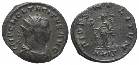 Tacitus (275 - 276 n. Chr.).

 Antoninian. 275 - 276 n. Chr. Rom.
Vs: IMP C M CL TACITVS AVG. Büste mit Strahlenkrone und Panzer rechts.
Rs: FIDES...