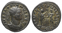 Florianus (276 n. Chr.).

 Antoninian. 276 n. Chr. Cyzicus.
Vs: IMP FLORIANVS AVG. Büste mit Strahlenkrone, Paludament und Panzer rechts.
Rs: CONC...
