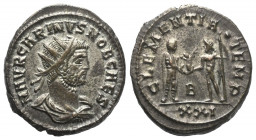 Carinus (283 - 285 n. Chr.).

 Antoninian. 282 - 283 n. Chr. Cyzicus.
Vs: M AVR CARINVS NOB CAES. Büste mit Strahlenkrone und Paludament rechts.
R...