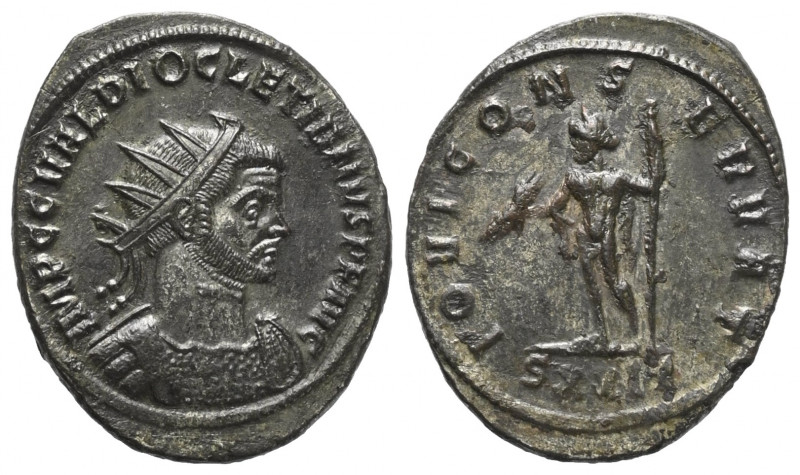 Diocletianus (284 - 305 n. Chr.).

 Antoninian. 285 n. Chr. Ticinum.
Vs: IMP ...