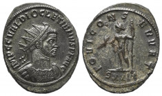 Diocletianus (284 - 305 n. Chr.).

 Antoninian. 285 n. Chr. Ticinum.
Vs: IMP C C VAL DIOCLETIANVS P F AVG. Büste mit Strahlenkrone und Panzer recht...