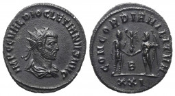 Diocletianus (284 - 305 n. Chr.).

 Antoninian. 293 - 295 n. Chr. Siscia.
Vs: IMP C C VAL DIOCLETIANVS AVG. Büste mit Strahlenkrone, Paludament und...