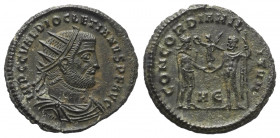 Diocletianus (284 - 305 n. Chr.).

 Antoninian. 295 - 296 n. Chr. Heraclea.
Vs: IMP C C VAL DIOCLETIANVS P F AVG. Büste mit Strahlenkrone, Paludame...