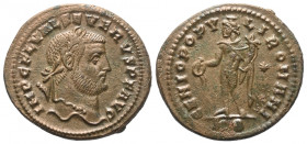 Severus II. (306 - 307 n. Chr.).

 Follis. 307 n. Chr. Cyzicus.
Vs: IMP C FL VAL SEVERVS P F AVG. Kopf mit Lorbeerkranz rechts.
Rs: GENIO POPVLI R...