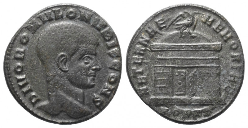 Divus Romulus (309 - 312 n. Chr.).

 Follis. 309 - 312 n. Chr. Ostia.
Vs: DIV...