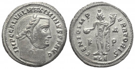 Maximinus II. Daia (310 - 313 n. Chr.).

 Follis. 308 - 310. Alexandria.
Vs: IMP C GAL VAL MAXIMINVS P F AVG. Belorbeerter Kopf rechts.
Rs: GENIO ...