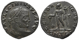 Licinius I. (308 - 324 n. Chr.).

 Follis. 308 - 310 n. Chr. Thessalonica.
Vs: VAL LICINIVS P F AVG. Kopf mit Lorbeerkranz rechts.
Rs: GENIO AVGVS...