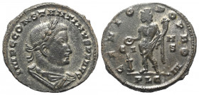 Constantinus I. (307 - 337 n. Chr.).

 Follis. 308 - 309 n. Chr. Lugdunum.
Vs: IMP C CONSTANTINVS P F AVG. Drapierte Büste rechts.
Rs: GENIO POP R...