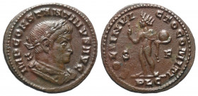 Constantinus I. (307 - 337 n. Chr.).

 Follis. 313 - 314 n. Chr. Lugdunum.
Vs: IMP CONSTANTINVS AVG. Gepanzerte Büste mit Lorbeerkranz rechts.
Rs:...