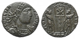 Delmatius (335 - 337 n. Chr.).

 Follis. Ca. 336 n. Chr. Arles.
Vs: FL DELMA - TIVS NOB C. Büste mit Lorbeerkranz, Paludament und Panzer rechts.
R...
