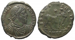 Iulianus II. Apostata (360 - 363 n. Chr.).

 Doppelmaiorina. 361 - 363 n. Chr. Antiochia.
Vs: D N FL CL IVLIANVS P F AVG. Büste mit Perldiadem, Pal...