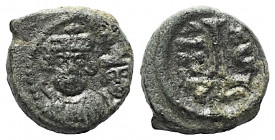 Heraclius (610 - 641 n. Chr.).

 Dekanummion. 624 / 625 n. Chr. Catania.
Vs: Die Büsten des Heraclius und des Heraclius Constantinus frontal nebene...