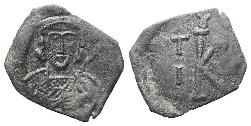 Tiberius III. Apsimarus (698 - 705 n. Chr.).

Halbfollis. Syrakus.
Überprägun...
