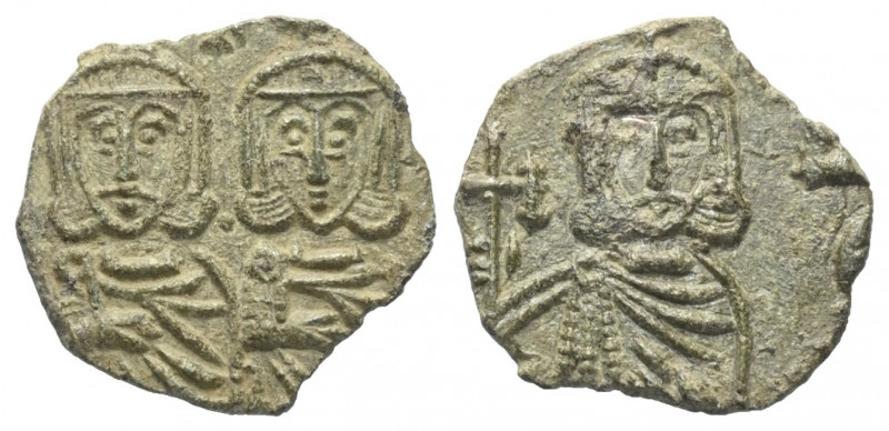 Constantinus V. (741 - 775 n. Chr.) mit Leo IV. und Leo III.

 Follis. 751 - 7...