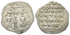 Michael VII. Ducas (1071 - 1078 n. Chr.) und Maria.

 Miliaresion (Silber). 1071 - 1078 n. Chr. Constantinopolis.
Vs: Kreuz auf Globus (Mondsichel ...
