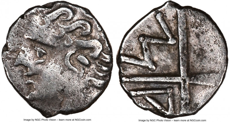 GAUL. Massalia. Ca. 1st century BC. AR obol (9mm, 8h). NGC VF. Ca. 100-50 BC. Ba...
