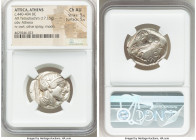 ATTICA. Athens. Ca. 440-404 BC. AR tetradrachm (25mm, 17.15 gm, 7h). NGC Choice AU 5/5 - 5/5. Mid-mass coinage issue. Head of Athena right, wearing ea...