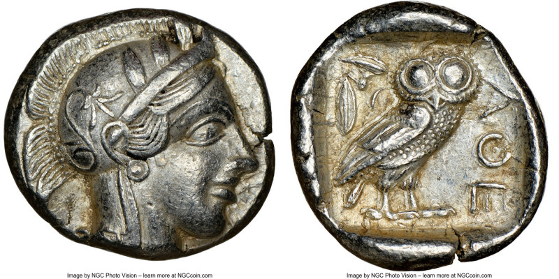 ATTICA. Athens. Ca. 440-404 BC. AR tetradrachm (24mm, 17.15 gm, 4h). NGC Choice ...