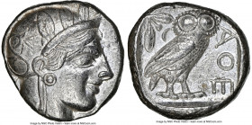 ATTICA. Athens. Ca. 440-404 BC. AR tetradrachm (22mm, 17.18 gm, 4h). NGC Choice XF 5/5 - 4/5. Mid-mass coinage issue. Head of Athena right, wearing ea...