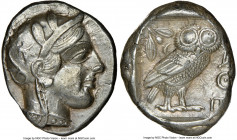 ATTICA. Athens. Ca. 440-404 BC. AR tetradrachm (25mm, 17.19 gm, 12h). NGC Choice XF 4/5 - 4/5. Mid-mass coinage issue. Head of Athena right, wearing e...