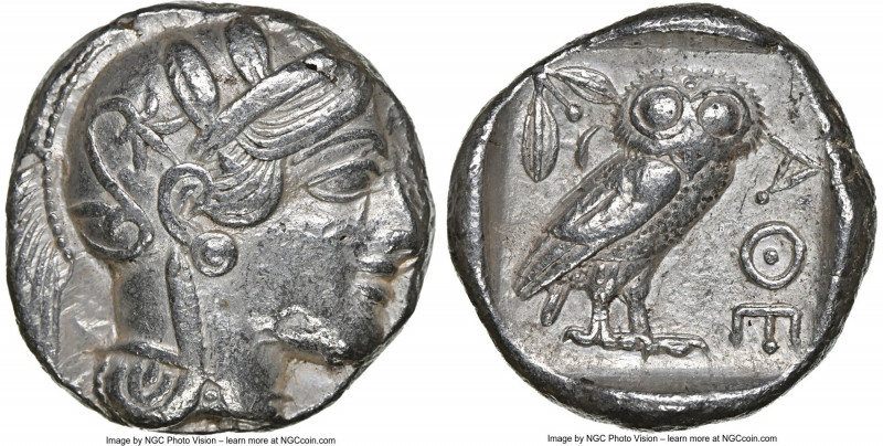 ATTICA. Athens. Ca. 440-404 BC. AR tetradrachm (23mm, 17.18 gm, 4h). NGC Choice ...