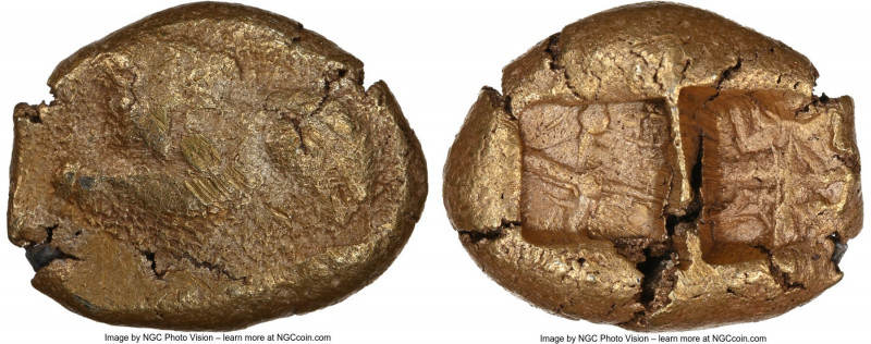 IONIA. Miletus. Ca. 560-545 BC. EL third stater or trite (15mm, 4.62 gm). NGC VF...