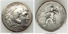 PAMPHYLIA. Aspendus. Ca. 212-181 BC. AR tetradrachm (30mm, 16.73, 11h). Fine, scratches. Name and types of Alexander III the Great of Macedon, dated C...