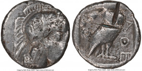 PHILISTIA. Gaza. Ca. mid 5th century-333 BC. AR drachm (15mm, 3.00 gm, 9h). NGC VF 2/5 - 2/5, test cuts. Imitating Athens. Head of Athena right, weari...