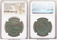 PTOLEMAIC EGYPT. Ptolemy III Euergetes (246-222 BC). AE triobol (36mm, 35.37 gm 11h). NGC Choice VF 5/5 - 3/5. Tyre. Horned head of Zeus-Ammon right, ...