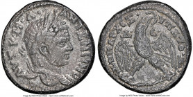 SYRIA. Antioch. Caracalla (AD 198-217). BI tetradrachm (26mm, 11h). NGC Choice VF. AD 215-217. ΑΥΤΚ•M•Α• - •ΑΝΤΩΝЄΙΝΟC-C-ЄΒ, laureate head of Caracall...