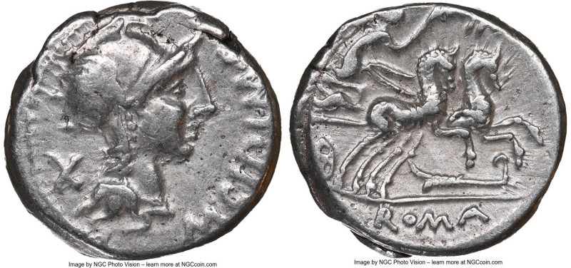 M. Cipius M. f. (ca. 115-114 BC). AR denarius (16mm, 3.94 gm, 6h). NGC VF. Rome....