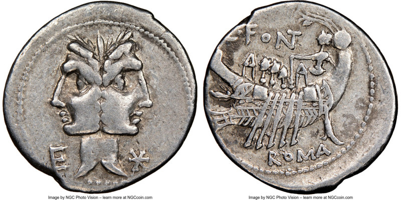 C. Fonteius (ca. 114/3 BC). AR denarius (20mm, 12h). NGC Choice VF. Rome. Laurea...