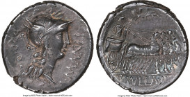 L. Cornelius Sulla as Imperator and L. Manlius Torquatus as Proquaestor (82 BC). AR denarius (17mm, 3.94 gm, 6h). NGC Choice XF 5/5 - 5/5. Military mi...