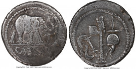 Julius Caesar, as Dictator (49-44 BC). AR denarius (19mm, 3.63 gm, 8h). NGC VF 5/5 - 2/5. Military mint traveling with Caesar in northern Italy, ca. 4...