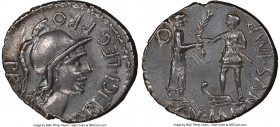 Cnaeus Pompeius Junior (46-45 BC), with Marcus Poblicius, as Legate Propraetor. AR denarius (19mm, 3.66 gm, 6h). NGC Choice AU 5/5 - 3/5, brushed. Spa...