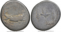 Marc Antony (43-30 BC). AR denarius (19mm, 5h). NGC Good, brushed. Legionary issue, mint moving with Antony in Greece (Aegae or Patrae), 32-31 BC. ANT...