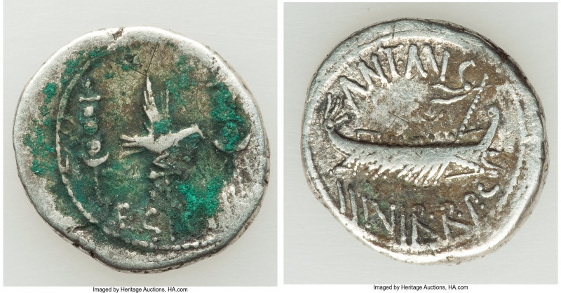 Marc Antony, as Triumvir and Imperator (43-31 BC). AR denarius (20mm, 3.75 gm, 9...
