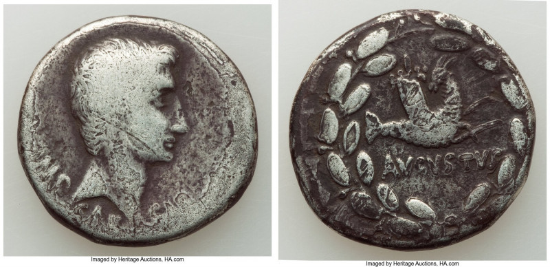 Augustus (27 BC-AD 14). AR cistophorus (25mm, 10.98 gm, 1h). Fine, scratches. Ep...