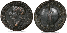 Tiberius, as Augustus (AD 14-37). AE as (28mm, 11.03 gm, 2h). NGC VF 5/5 - 2/5, smoothing. Rome, AD 34-35. TI CAESAR DIVI AVG F AVGVST IMP VIII, laure...