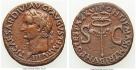 Tiberius, as Augustus (AD 14-37). AE as (28mm, 11.75 gm, 6h). Choice VF. Rome, AD 34-35. TI CAESAR DIVI AVG F AVGVST IMP VIII, laureate head of Tiberi...