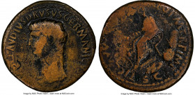 Nero Claudius Drusus (died 9 BC). AE sestertius (35mm, 22.43 gm, 6h). NGC Fine 3/5 - 4/5. Rome, ca. AD 41-42. NERO•CLAVDIVS•DRVSVS•GERMANICVS•IMP, bar...