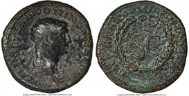 Trajan (AD 98-117). AE as (23mm, 7.47 gm, 6h). NGC VF 5/5 - 2/5. Rome, AD 114-117, for circulation in Antioch. IMP CAES NER TRAIANO OPTIMO AVG GERM, r...