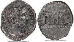 Divus Antoninus Pius (AD 138-161). AR denarius (18mm, 3.45 gm, 11h). NGC Choice AU 5/5 - 3/5. Rome, AD 161. DIVVS ANTONINVS, bare head of Divus Antoni...