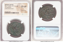 Divus Marcus Aurelius (AD 161-180). AE sestertius (31mm, 12h). NGC Choice VF, light smoothing. Rome, after AD 180. DIVVS M AN-TONINVS PIVS, bare head ...