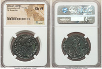 Commodus (AD 177-192). AE sestertius (33mm, 11h). NGC Choice VF. Rome, AD 181-182. M COMMODVS-ANTONINVS AVG, laureate head of Commodus right / ANN AVG...