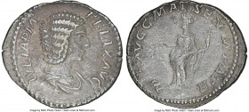 Julia Domna (AD 193-217). AR denarius (19mm, 2.63 gm, 12h). NGC XF 5/5 - 4/5. IVLIA PIA-FELIX AVG, draped bust of Julia Domna right, seen from front, ...