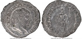 Caracalla (AD 198-217). AR denarius (18mm, 2.73 gm, 7h). NGC MS 5/5 - 3/5. Rome, AD 216. ANTONINVS PIVS AVG GERM, laureate head of Caracalla right / P...