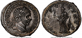 Caracalla (AD 198-217). AR denarius (19mm, 2.93 gm, 6h). NGC AU 5/5 - 5/5. Rome, AD 213-217. ANTONINVS PIVS AVG GERM, laureate head of Caracalla right...