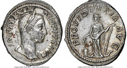 Severus Alexander (AD 222-235). AR denarius (20mm, 3.20 gm, 6h). NGC Choice AU 5/5 - 4/5. Rome. IMP ALEXANDER PIVS AVG, laureate bust of Severus Alexa...