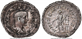 Maximus (AD 235/6-238). AR denarius (22mm, 3.03 gm, 12h). NGC XF 5/5 - 3/5. Rome, AD 236-238. MAXIMVS CAES GERM, bare headed, draped bust of Maximus r...